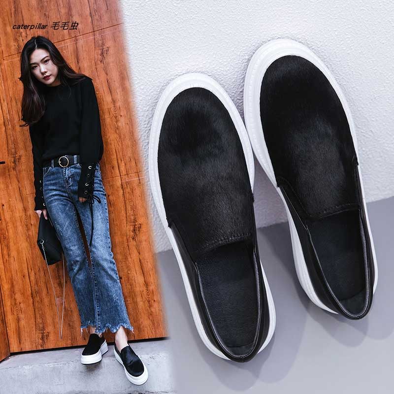 【马毛单鞋女平底】图片_价格_多少钱_什么值得买