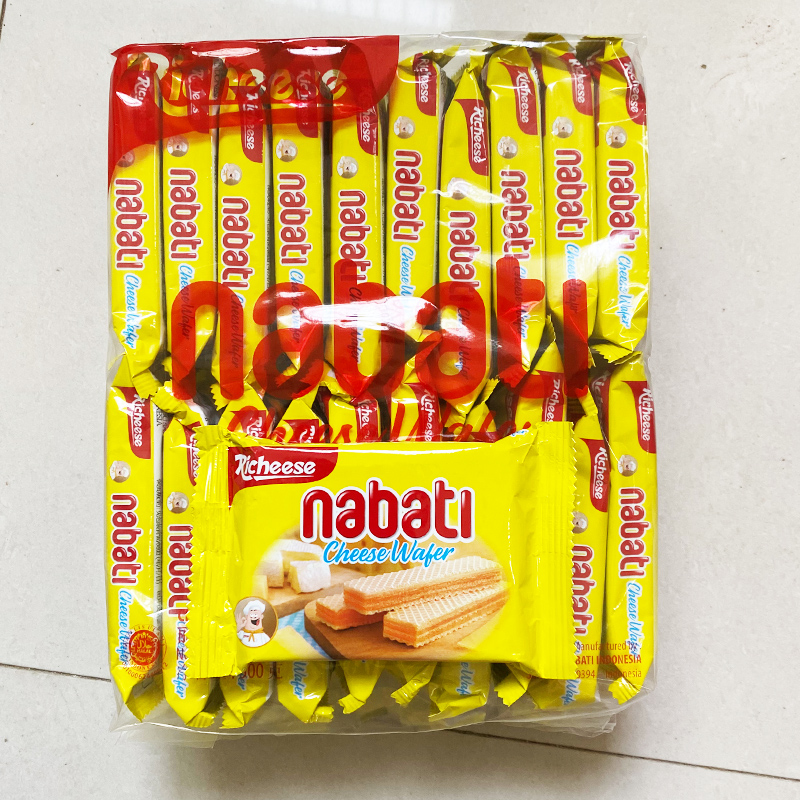 丽芝士散称500g威化饼干印尼进口纳宝帝奶酪味nabati夹心小包装