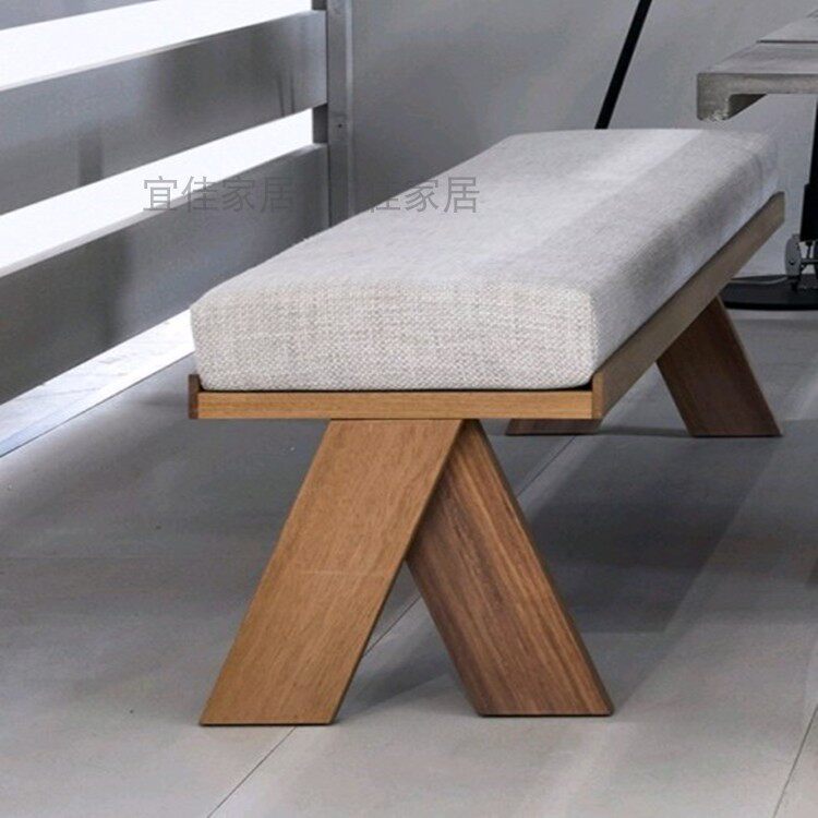 实木换鞋凳简约现代布艺沙发长凳北欧创意餐厅凳子沙发凳床尾凳
