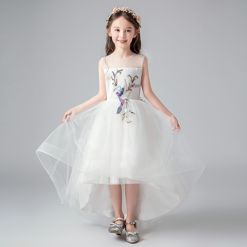 女童礼服裙走秀花童婚纱裙主持人钢琴演出服小女孩洋气儿童蓬蓬纱