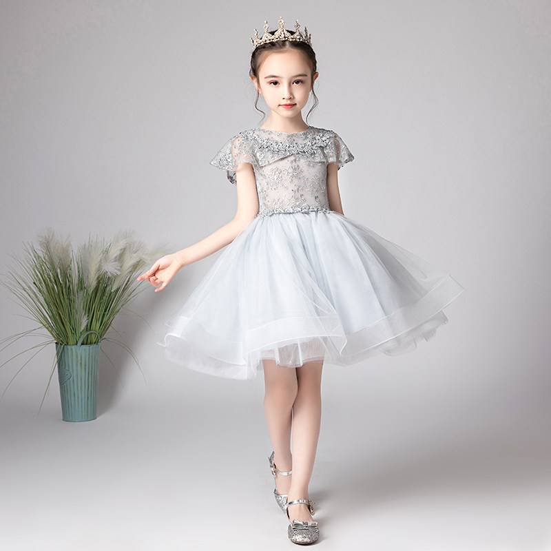儿童礼服女童生日主持人公主裙小女孩洋气蓬蓬纱花童钢琴表演服夏