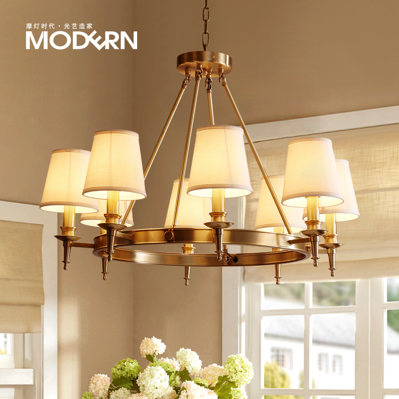  摩灯时代 全铜客厅吊灯 美式简约创意个性餐厅卧室设计师艺术灯具-摩灯时代全铜灯饰 