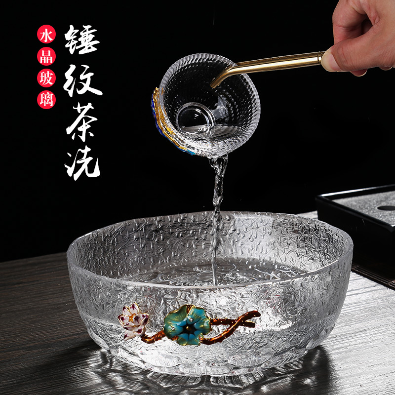 Japanese manual Hammer Glass Tea washing Washed Dishwasher Spittoon Kungfu Online tea set Tea ceremony parts Large Fruit platein the Tableware , Tea set , Tea/With zero category - from Buy2taobao.com to provide professional Taobao agent buy service