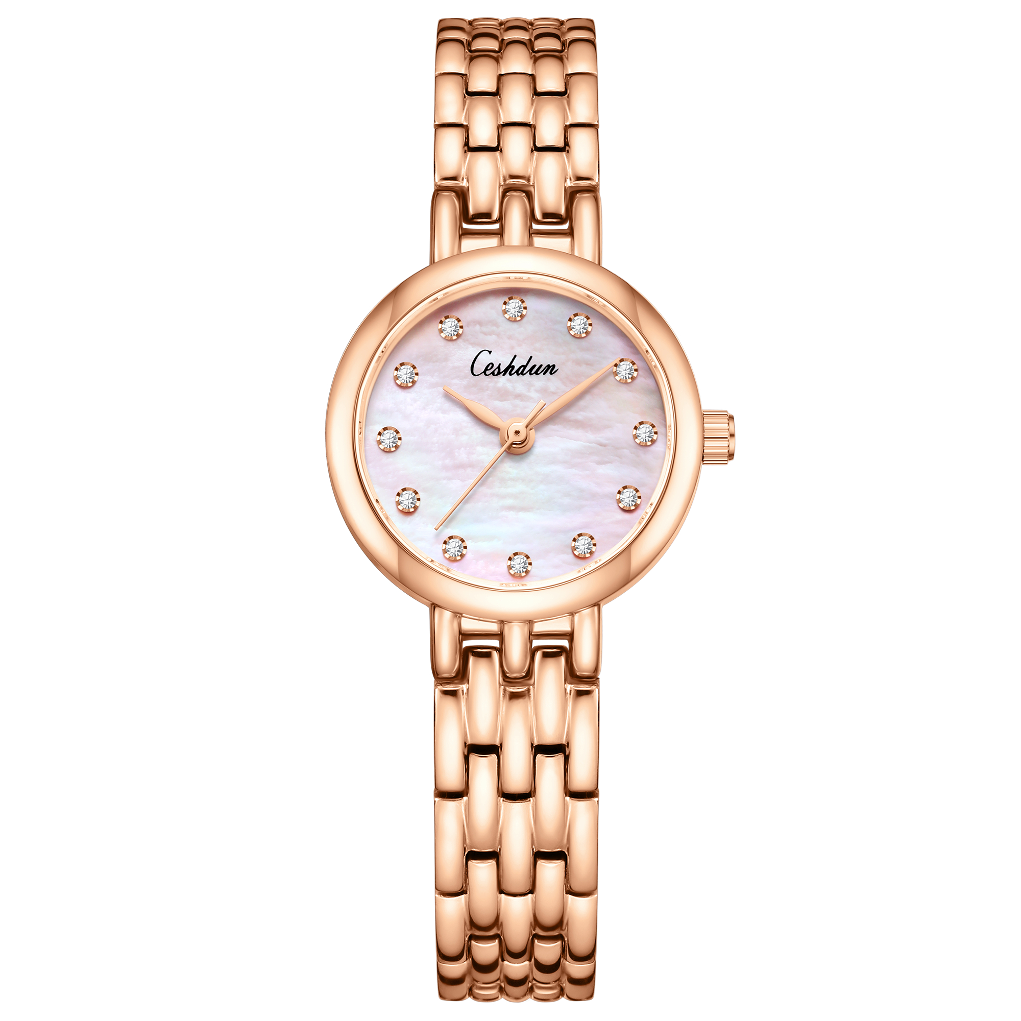 ceshdun 希仕顿 新款简约镶晶钻贝母 小表盘腕表