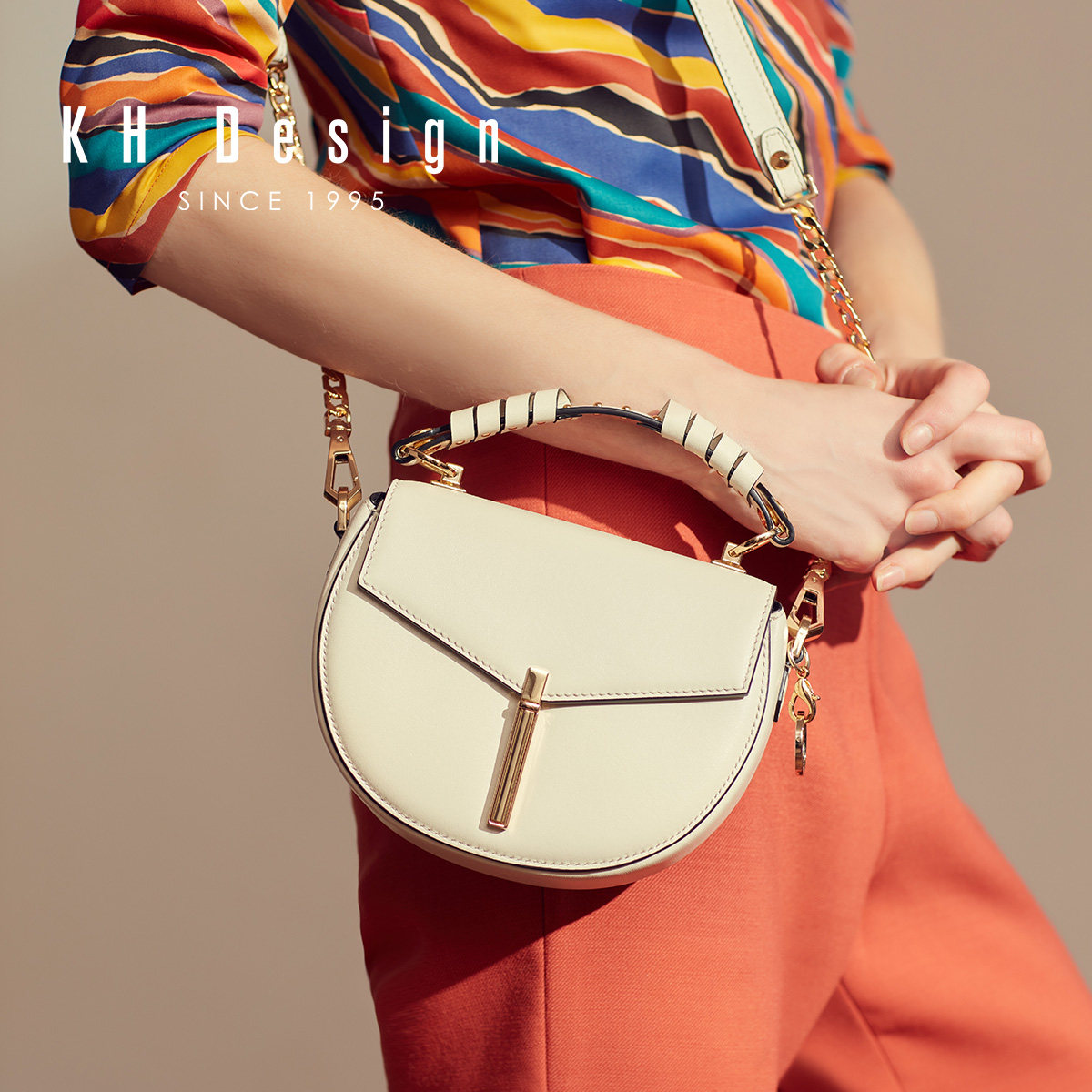 khdesign明治女包真皮休闲马鞍包手提包高级感斜挎包小2022新款潮