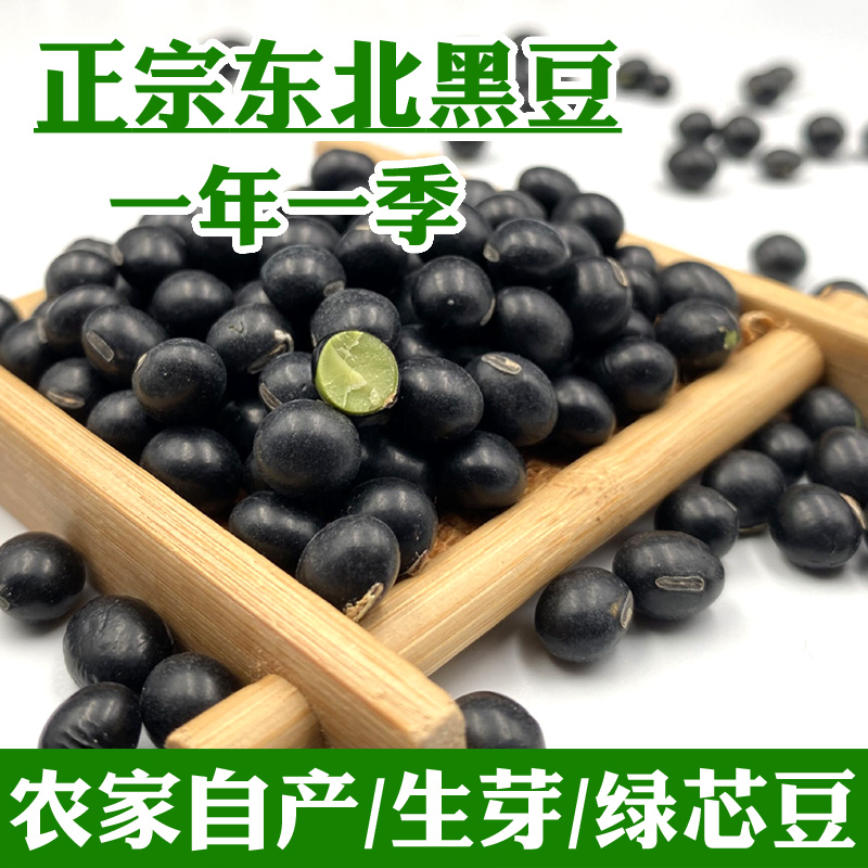 新豆东北青仁黑豆绿心黑小豆东北五谷杂粮豆子农家自产豆浆500g