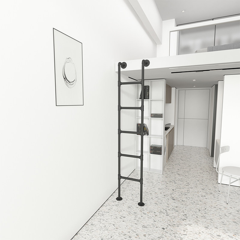 定制北欧梯子家用直梯学生宿舍上下床爬梯阁楼楼梯铁艺loft复古