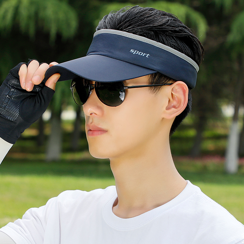 夏季遮阳帽男薄款空顶帽太阳帽鸭舌帽男士帽子防晒无顶帽透气凉帽