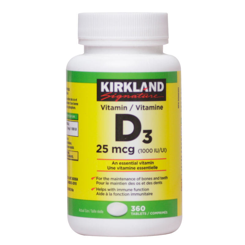 加拿大kirkland维生素d3营养片365片瓶vitamind3加拿大成人