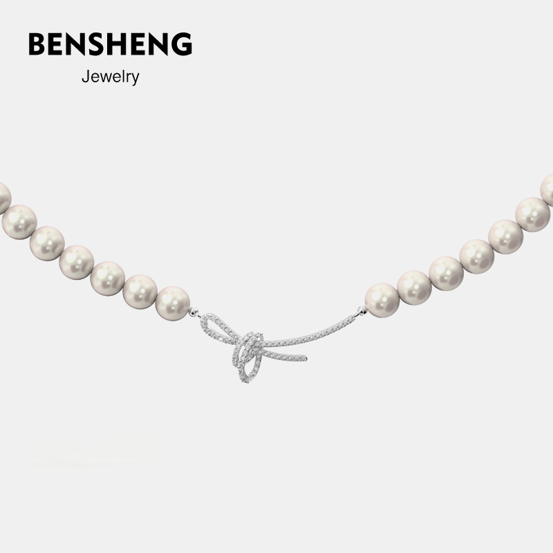 BENSHENG丝带925纯银蝴蝶