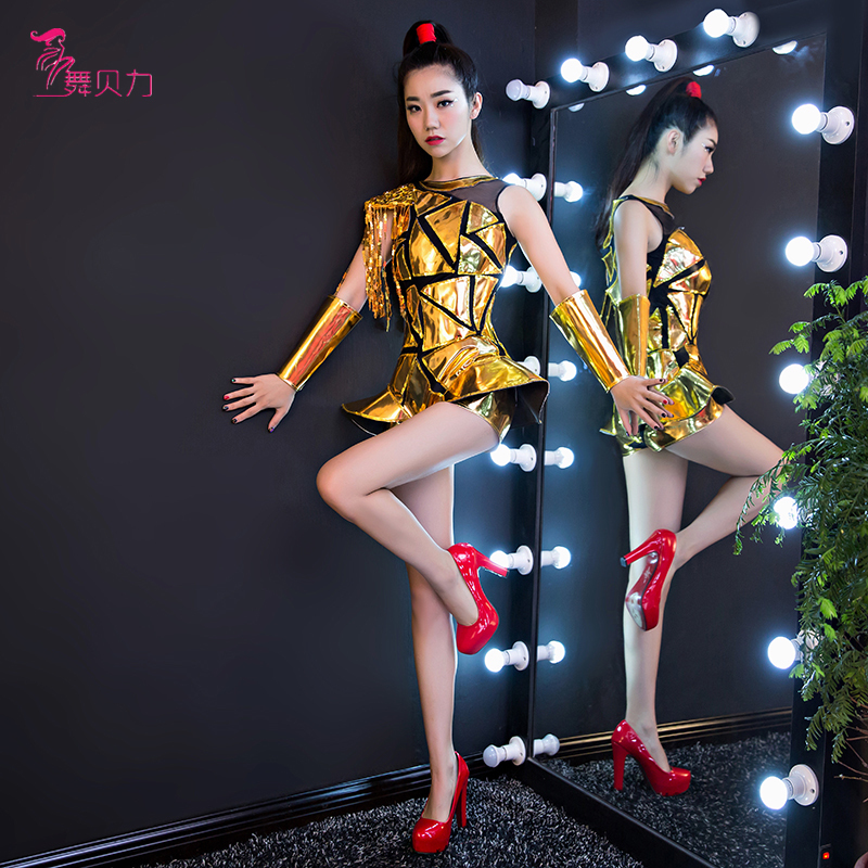 舞贝力韩版现代舞成人时尚亮片ds酒吧舞台金色爵士舞蹈服女演出服在类目 女装/女士精品, 唐装/民族服装/舞台服装, 民族服装/舞台装中 - 来自Buy2taobao.com提供专业的淘宝代购服务