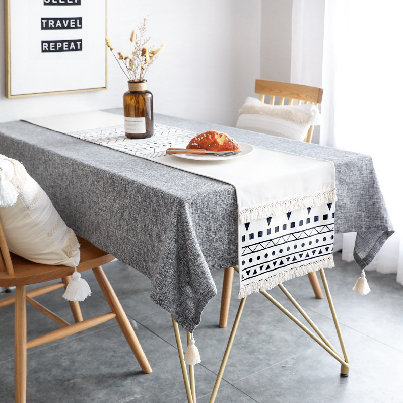 餐桌茶几桌布布艺棉麻北欧书桌布ins风小清新日式桌旗台布长方形