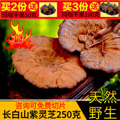 【淘金币】老谷头紫灵芝长白山椴木头道富硒野生灵芝片250g