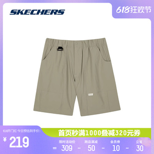 Skechers斯凯奇夏季新款工装短裤男运动裤薄款梭织潮牌舒适休闲