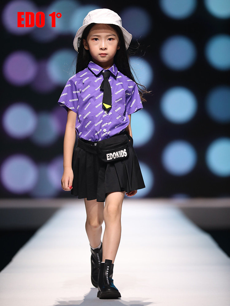 edo1一度童装21春夏新款女童学院风套装儿童衬衫短裙二件套潮