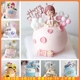 仿真蛋糕模型网红球形创意公主王子卡通小猪男孩女孩生日样品道具