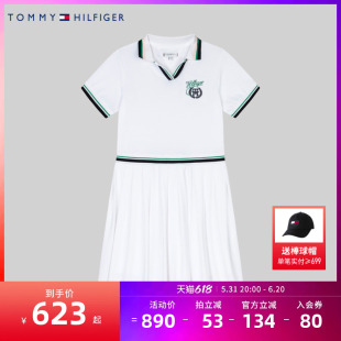 TOMMY童装夏季新品女童Polo连衣裙儿童透气短裙中大童学院风裙子