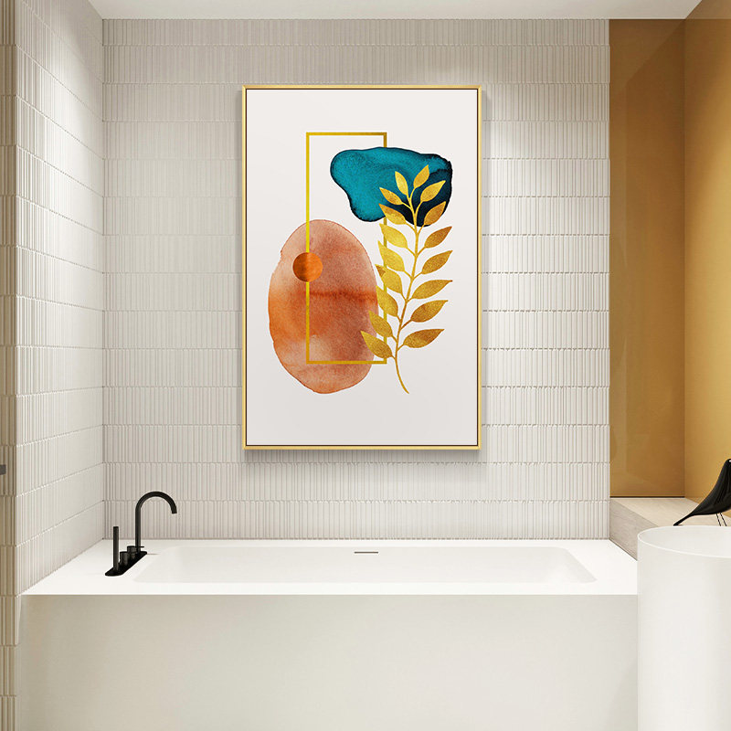 现代简约卫生间画免钉挂画北欧清新浴室防水装饰画酒店样板房挂画