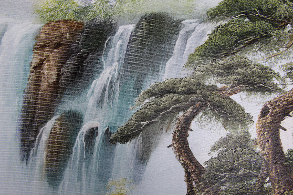 张维源 布面刀画《风景》