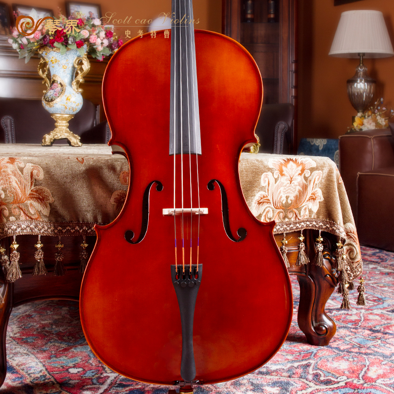 曹氏大提琴实木手工初学者儿童入门乐器学生专用练习提琴 STC-100