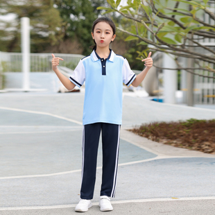 夏季新款学院风小学生初中高中生校服班服情侣亲子运动套装教师服