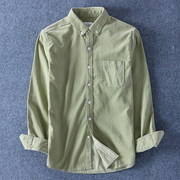 Spring and Autumn Cotton Corduroy Shirt Jacket Men's Long Sleeve Casual Retro Loose Trend All-match Cotton Striped Fleece Shirt