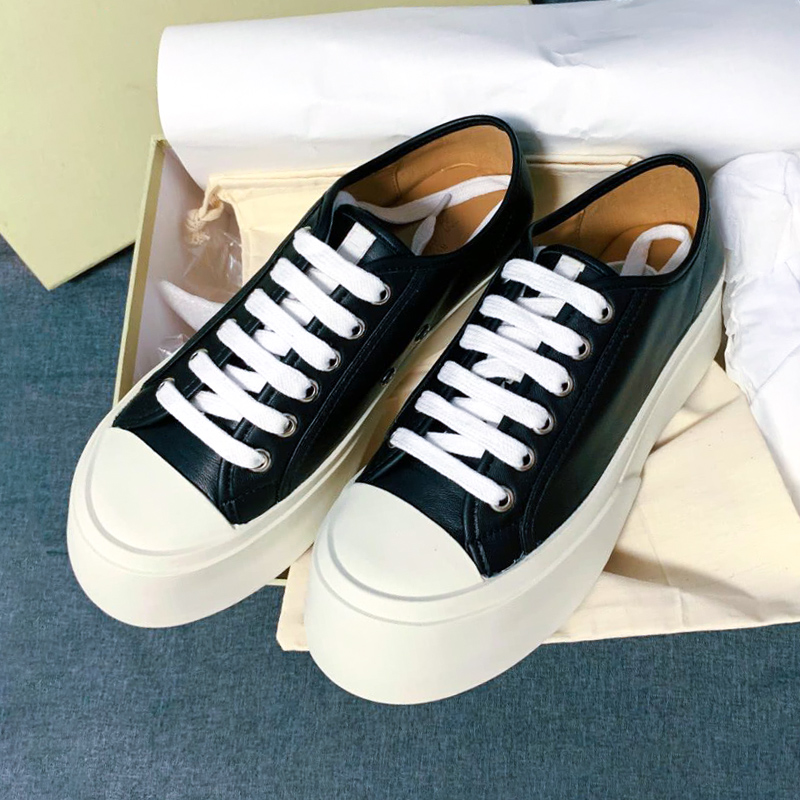 热销张小白_mona张绮贤同款鞋潮胖胖鞋女松糕鞋2020小白鞋系带鞋厚底