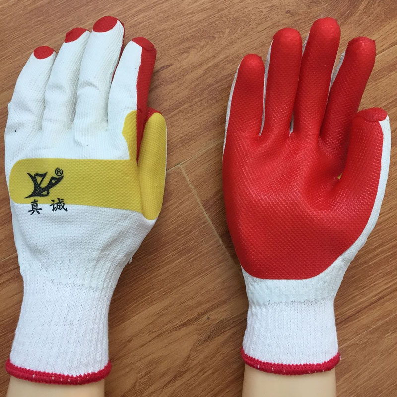 正品真诚胶片手套包邮耐磨防滑工地建筑搬砖劳保防护加厚贴胶男