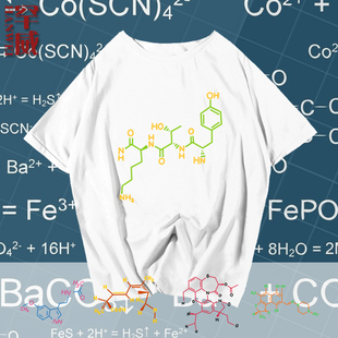化学分子方程式结构理工学霸舍友服纯棉短袖T恤衫男女直喷上衣服