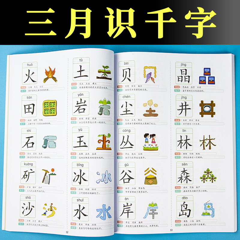 幼儿学前象形字识字幼儿园启蒙卡认字识字书神器1200宝宝卡片3000