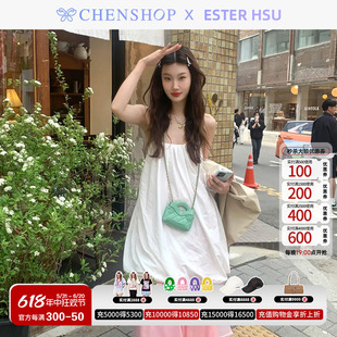 ESTER HSU时尚丝棉波点露背云朵吊带裙连衣裙CHENSHOP设计师品牌