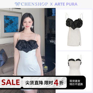 ARTE PURA时尚黑白色花朵包臀吊带裙连衣裙女CHENSHOP设计师品牌