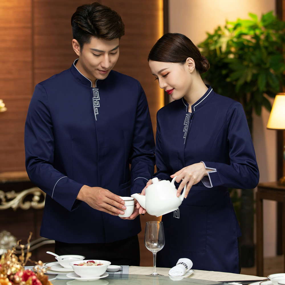 工作服秋冬装女长袖套装中式餐饮火锅饭店餐馆服务员服装已售26新品