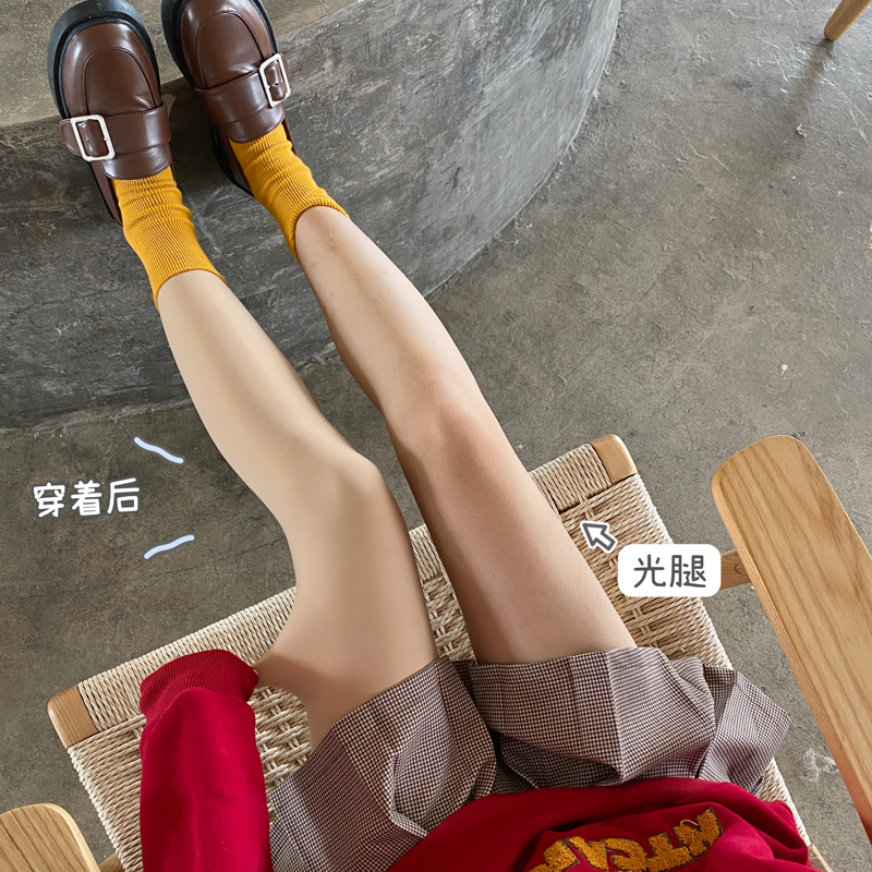 王小嘟光腿神器女秋冬季自然裸感肉色单层水光袜加绒加厚光腿神器