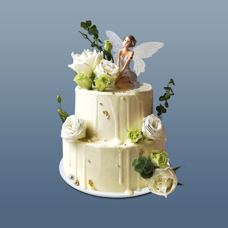仿真蛋糕模型网红新款2020创意流行双层鲜花公主花卉橱窗摆设样品