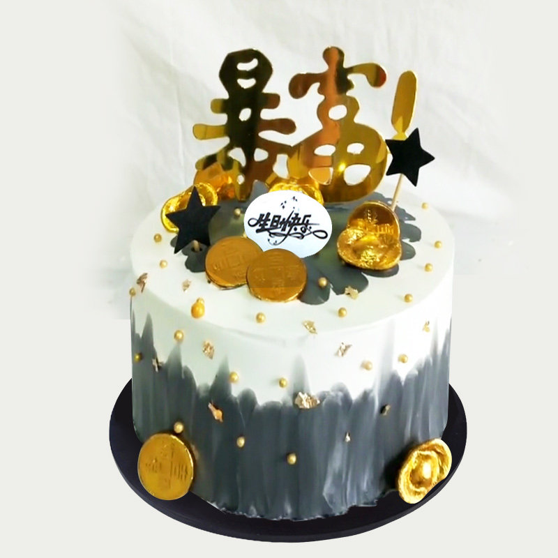 网红新款暴富生日仿真蛋糕模型创意流行塑胶仿真水果