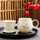 陶瓷茶杯过滤网中式雅青圆肚杯马克杯茶漏杯办公家用茶水分离杯子