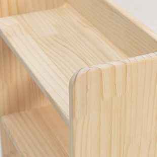 桌面书架纯实木桌上置物架小型收纳架落地书柜台面简易松木定制