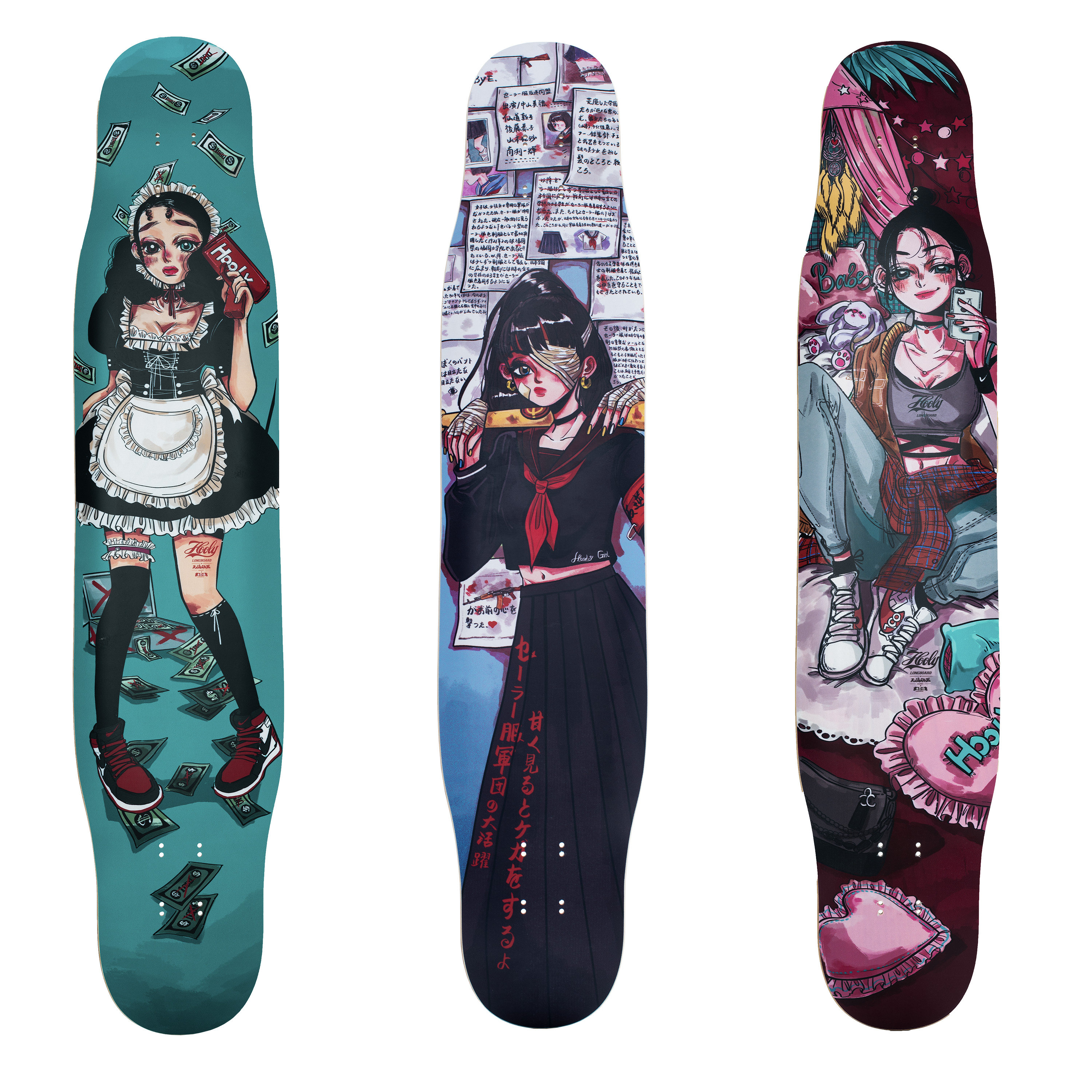 hooly长板幸运女神烟盒长板girl滑板成人女生专业板dancing舞板