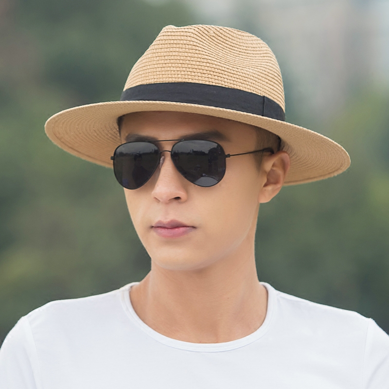 出游遮阳帽子男夏天草帽韩版牛仔帽礼帽男士太阳帽沙滩帽防晒卯女