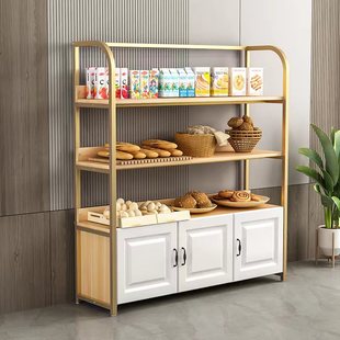 面包店烘焙店多层面包柜展示柜蛋糕甜品货架饼干柜边柜陈列架