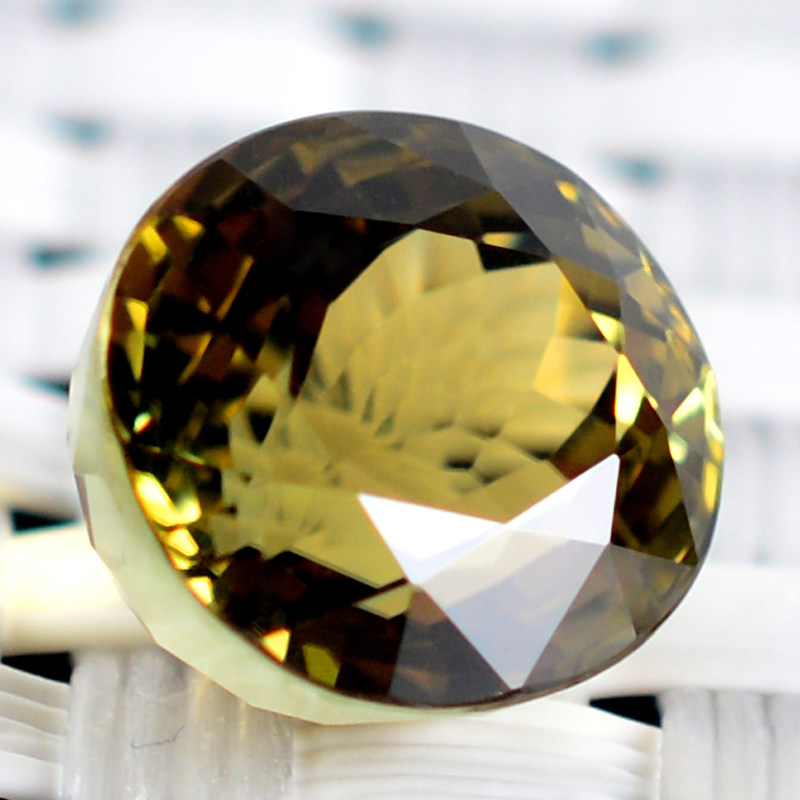 4.60克拉 天然黄绿色碧玺裸石戒面 优雅生辉【9619】