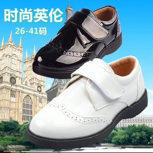 男童白色皮鞋时尚英伦风皮鞋学生表演出鞋中大童鞋单鞋儿童小白鞋