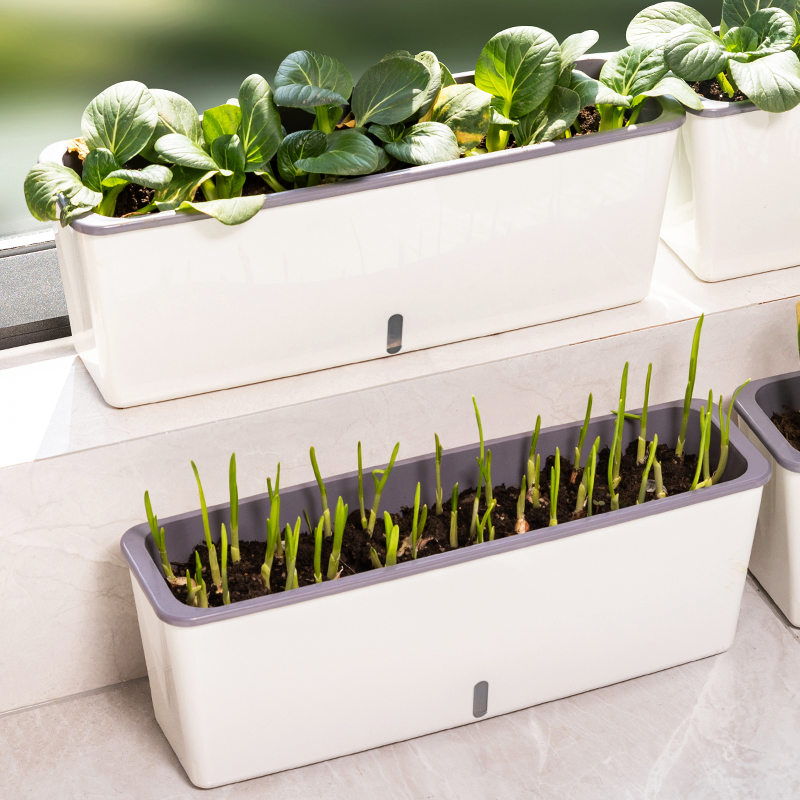 阳台种菜盆蔬菜种植专用箱超窄窗沿边长方形草莓花槽懒人花盆神器