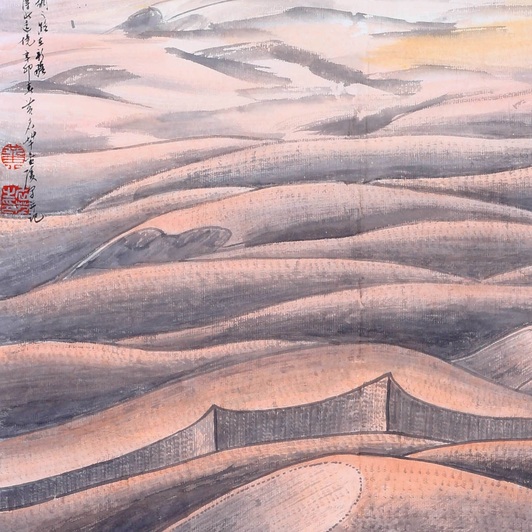 黄名芊《驼铃声声》中美协会员 中国沙漠画第一人 八十一岁