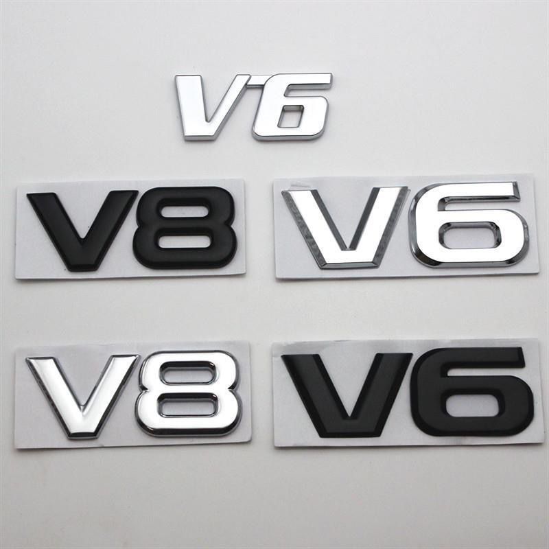 汽车个性v8 v6标志车贴发动机贴标大排量车标侧标改装尾标金属标