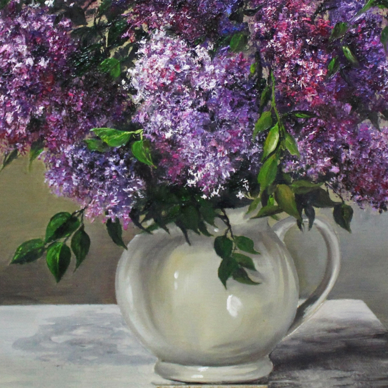 王晶《紫丁香Ⅰ》布面油画