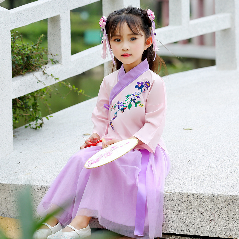 永丽公主女童汉服中国风童装小女孩古装仙女儿童唐装夏装古风套装