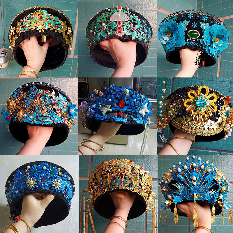 清朝旗头花钿帽子头饰皇后故宫拍摄同款古装发饰影楼剧组道具造型