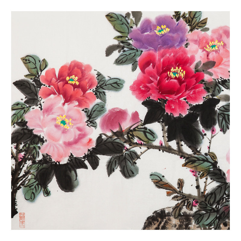 【直供周】丁玲《富贵领春》 陕西美协会员 长安画坛实力派画家